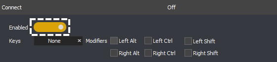 InstructBot options showing how to toggle a key binding on.