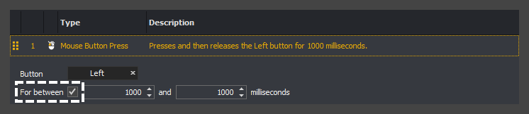 An example showing the how to enable a mouse button press action over a duration for an input command in InstructBot.